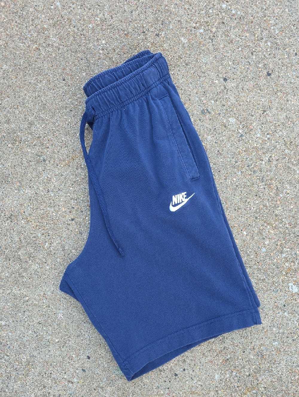 Nike Sportswear Club Solid Color Navy Cotton Casual Shorts Size Small